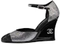 Buy (W) Chanel Tacones de Cuero Negro 'Clásico Confort en Cuña' G37869-X56198-K2984