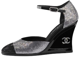 (Women) Chanel Leather High Heel 'Black' 'Classic Comfort Wedge' G37869-X56198-K2984 (Women) Chanel Leather High Heel 'Black' 'Classic Comfort Wedge' G37869-X56198-K2984