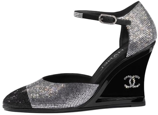 (Women) Chanel Leather High Heel 'Black' 'Classic Comfort Wedge' G37869-X56198-K2984 Buy (Women) Chanel Leather High Heel 'Black' 'Classic Comfort Wedge' G37869-X56198-K2984