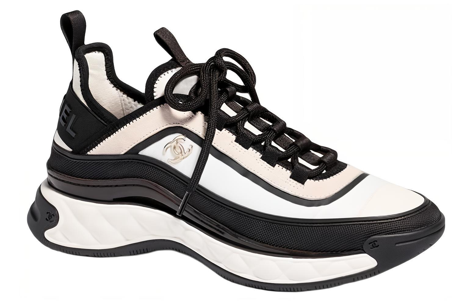 Order (W) 샤넬 블랙&화이트 가죽 레이스업 스니커즈 G39982-Y56536-K5850