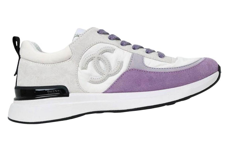 (W) Chanel Leather Logo Low-Top Sneaker 'Grey Purple' 圖 3