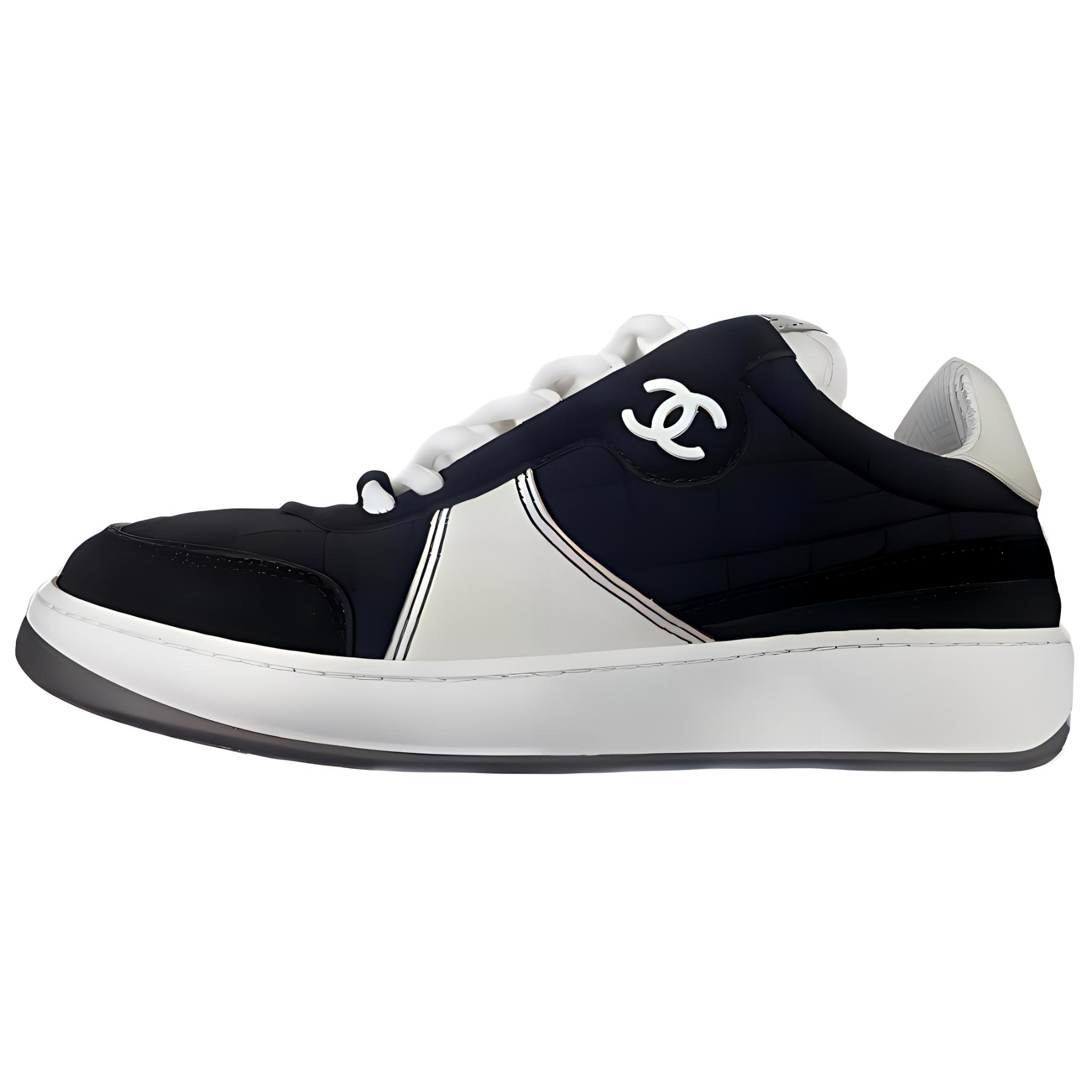 Buy (Women) Chanel Leather Low-Top Lace-Up 'Fashion Sneaker Black and White' G39802-Y56332-K5435