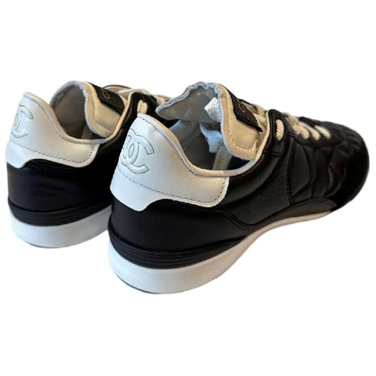 (W) Chanel Leather Low-Top Sneaker 'Black Fashion Round Toe' 圖 4