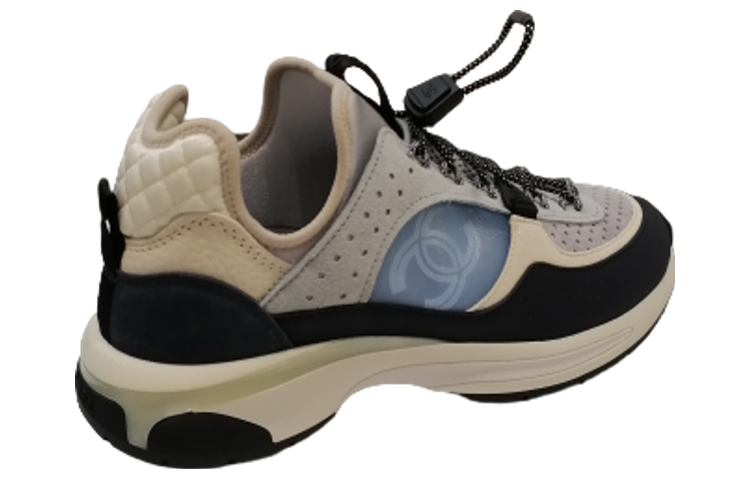 (W) Chanel Leather Low-Top Sneaker 'White Blue Black' 圖 3