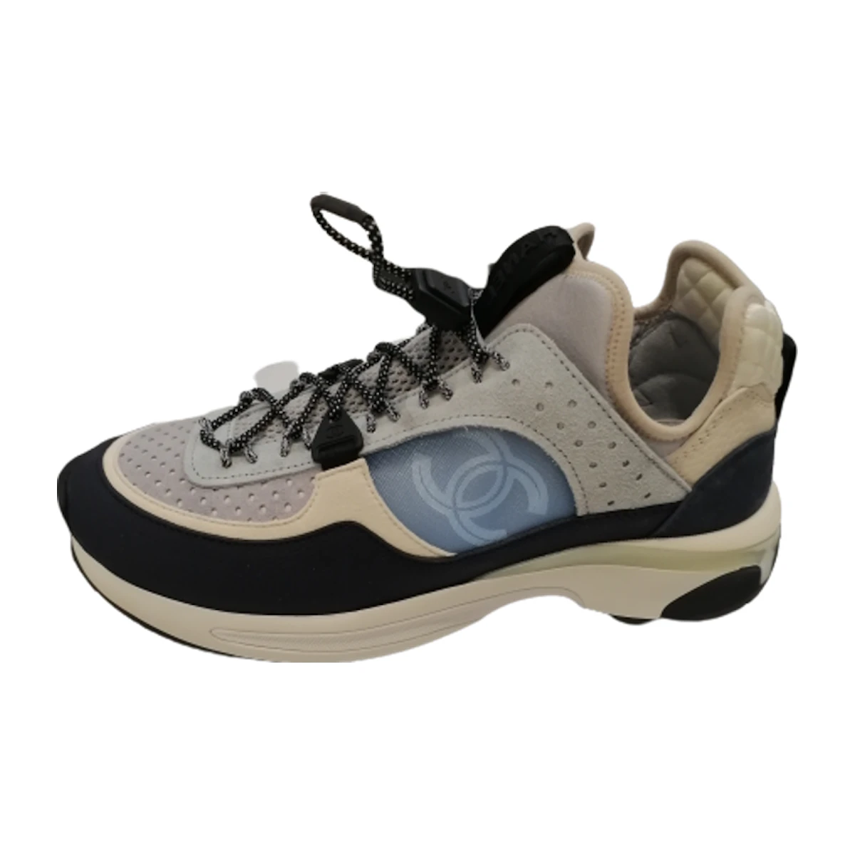 Buy (Women) Chanel Leather Low-Top Sneaker 'White Blue Black Buy (Women) Chanel Leather Low-Top Sneaker 'White Blue Black
