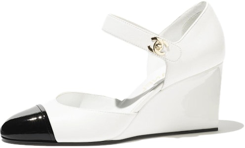 (W) Chanel Zapatos de Tacón Bajo Cuña de Cuero 'White Comfort' 7.5cm G45422-B15244-NU052 Buy (W) Chanel Zapatos de Tacón Bajo Cuña de Cuero 'White Comfort' 7.5cm G45422-B15244-NU052