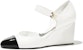 (Women) Chanel Leather Low Wedge High Heels 'White Comfort' 7.5cm G45422-B15244-NU052