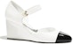 (Women) Chanel Leather Low Wedge High Heels 'White Comfort' 7.5cm G45422-B15244-NU052