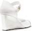 Shop (Women) Chanel Leather Low Wedge High Heels 'White Comfort' 7.5cm G45422-B15244-NU052