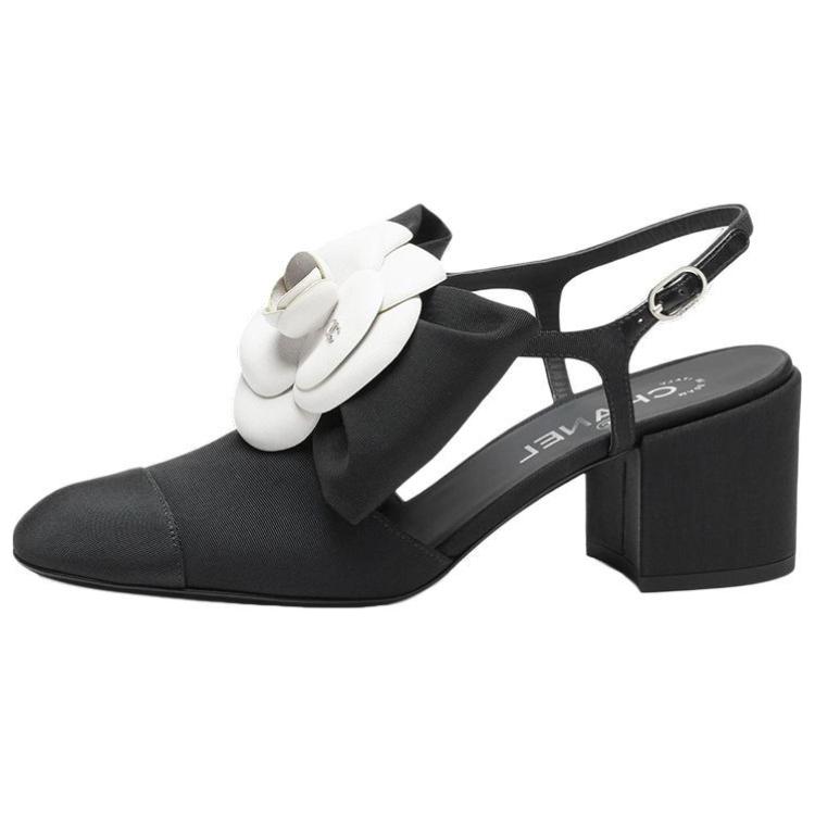 Buy (W) Chanel Kulit Mule 'Tumit Blok Hitam' G45307-X05912-94305