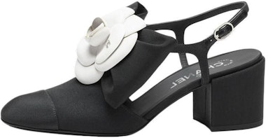 (Women) Chanel Leather Mule 'Black Block Heel' G45307-X05912-94305 (Women) Chanel Leather Mule 'Black Block Heel' G45307-X05912-94305
