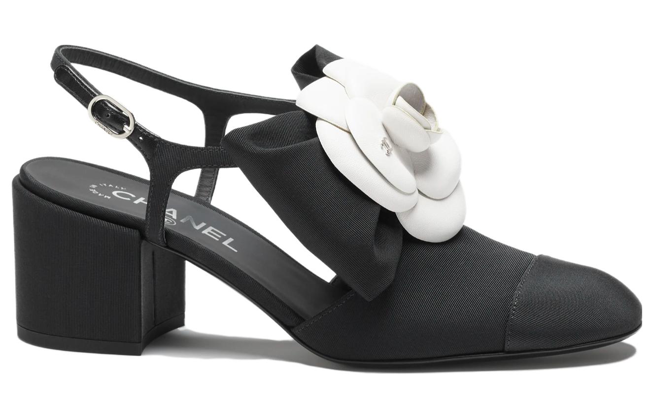 Order (W) Chanel Kulit Mule 'Tumit Blok Hitam' G45307-X05912-94305