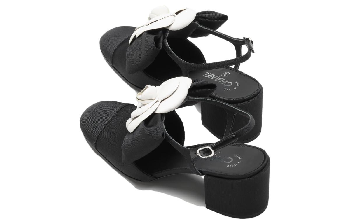 Shop (W) Chanel Kulit Mule 'Tumit Blok Hitam' G45307-X05912-94305