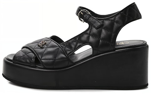 (W) 香奈儿黑色皮革开口凉鞋配搭扣“时尚拖鞋” G39918-X01000-94305 Buy (W) 香奈儿黑色皮革开口凉鞋配搭扣“时尚拖鞋” G39918-X01000-94305