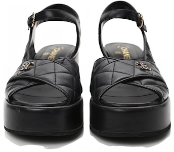 (W) 香奈儿黑色皮革开口凉鞋配搭扣“时尚拖鞋” G39918-X01000-94305 Shop (W) 香奈儿黑色皮革开口凉鞋配搭扣“时尚拖鞋” G39918-X01000-94305