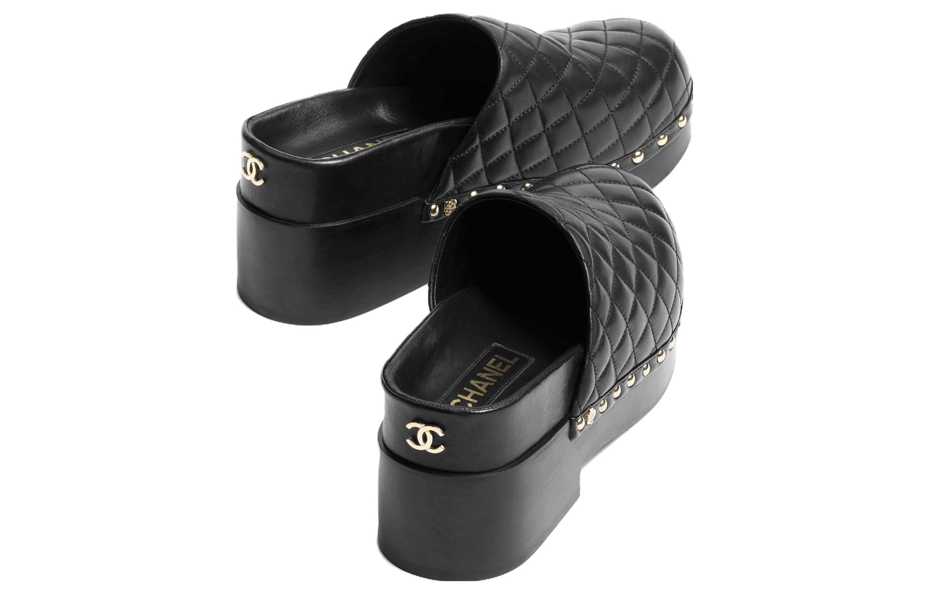 Lookbook (W) Chanel Zapatillas Mule de Cuero Abiertas 'Negro' G45067-X01000-94305