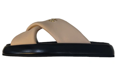 (Women) Chanel Leather Open-Toe Slide 'Beige'