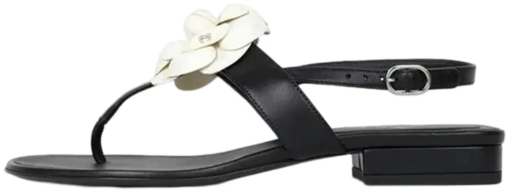 women-chanel-leather-open-toe-buckle-slide-black-white-g37117-y55932-k4351