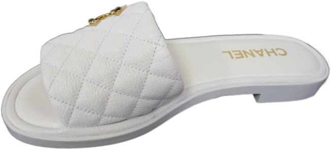 (W) 香奈儿白色皮革露趾平底拖鞋 G38794-X56519-0N778 Buy (W) 香奈儿白色皮革露趾平底拖鞋 G38794-X56519-0N778