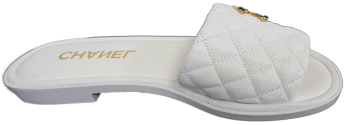 (Women) Chanel Leather Open Toe Flat Slide 'White' G38794-X56519-0N778 Order (Women) Chanel Leather Open Toe Flat Slide 'White' G38794-X56519-0N778
