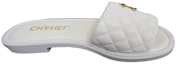 Order (Women) Chanel Leather Open Toe Flat Slide 'White' G38794-X56519-0N778