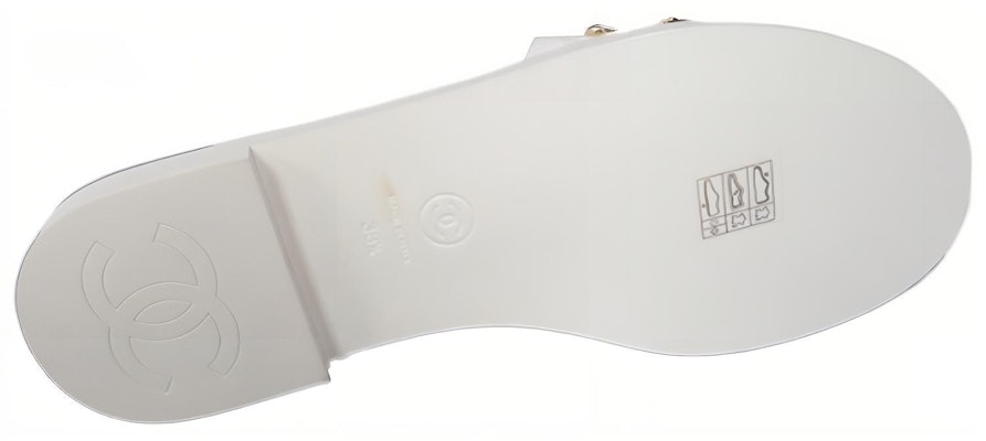 (Women) Chanel Leather Open Toe Flat Slide 'White' G38794-X56519-0N778 Lookbook (Women) Chanel Leather Open Toe Flat Slide 'White' G38794-X56519-0N778