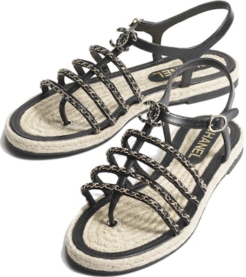 (W) Chanel Sandalias de Cuero Punta Abierta 'Negro' G45050-X01000-94305 Lookbook (W) Chanel Sandalias de Cuero Punta Abierta 'Negro' G45050-X01000-94305