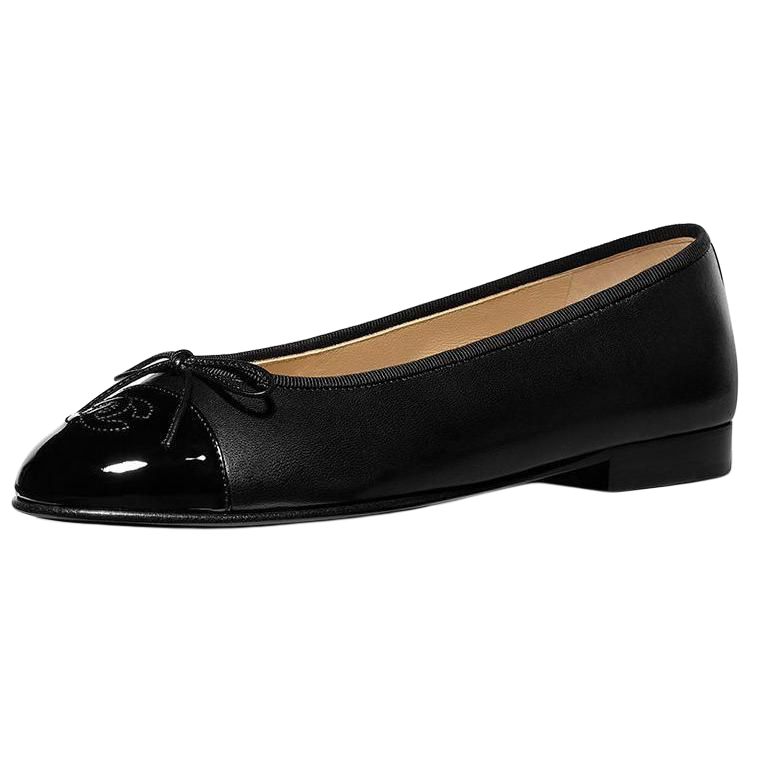 (W) Chanel Leather Patent Flat 'Black' 圖 4
