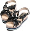 Order (W) Sandal Fesyen Terbuka Tapak Tinggi Kulit Chanel 'Hitam' G45170-B13985-94305
