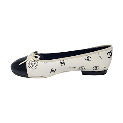 (W) Chanel Leather Printed Round-Toe Slip-On 'Casual White'