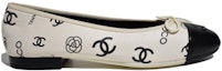 Order (W) Chanel Kasut Kulit Cetakan Hujung Bulat Slip-On 'Putih Kasual' G39808-Y56339-K5342