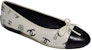 (W) Chanel Kasut Kulit Cetakan Hujung Bulat Slip-On 'Putih Kasual' G39808-Y56339-K5342