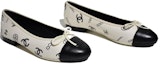 Shop (W) Chanel Kasut Kulit Cetakan Hujung Bulat Slip-On 'Putih Kasual' G39808-Y56339-K5342