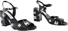Order (W) Chanel Leder Rundzehen-Sandalen mit Schnalle und Blockabsatz ''8.5cm Schwarz'' G38973-X56530-K4210
