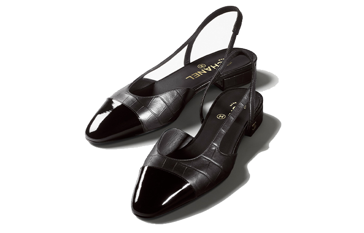 Lookbook (W) Chanel Zapatos Planos de Cuero Negro Punta Redonda 'Moda Casual' G31319-B13167-94305