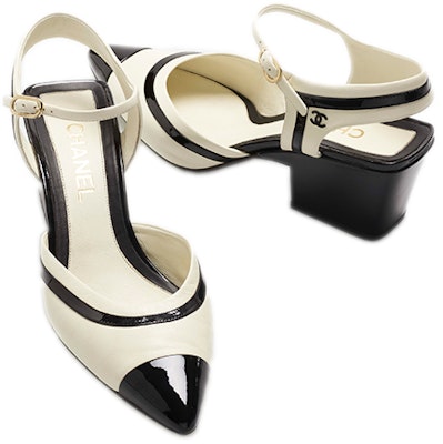 (W) Chanel Zapatos de Cuero Punta Redonda Tacón Bajo 'Negro y Blanco' G38846-Y55779-K4073 Lookbook (W) Chanel Zapatos de Cuero Punta Redonda Tacón Bajo 'Negro y Blanco' G38846-Y55779-K4073