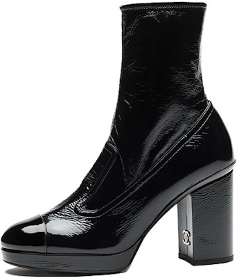 (W) Chanel Bootie Kulit Hitam Hujung Bulat Slip-On G45322-B14606-94305 Buy (W) Chanel Bootie Kulit Hitam Hujung Bulat Slip-On G45322-B14606-94305