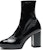 (W) Chanel Bootie Kulit Hitam Hujung Bulat Slip-On G45322-B14606-94305