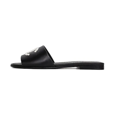 (W) Chanel Leather Round Toe Black 'Simple CMFT Fashion Slide'