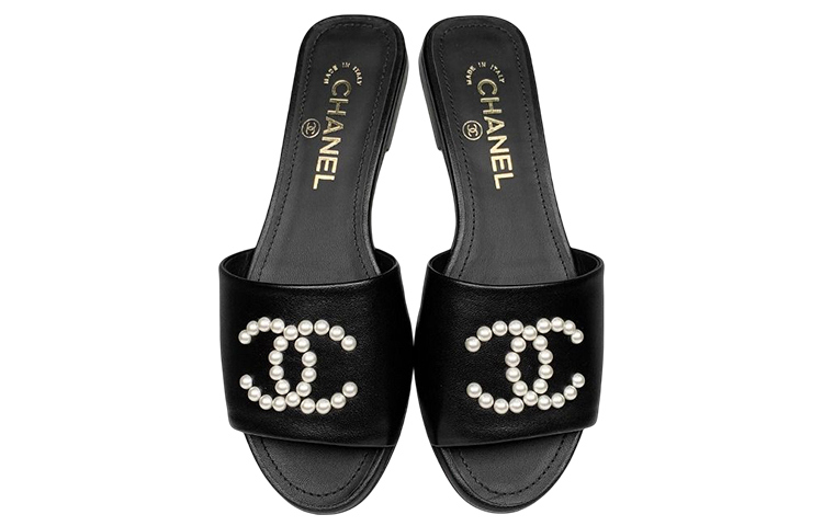 (W) Chanel Leather Round Toe Black 'Simple CMFT Fashion Slide' 圖 3