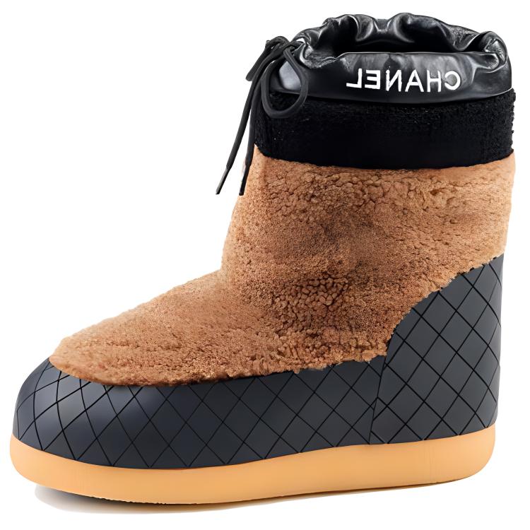 (Women) Chanel Leather Round Toe Flat Lace-Up Short Boots 'Brown' G45185-B14056-NR319