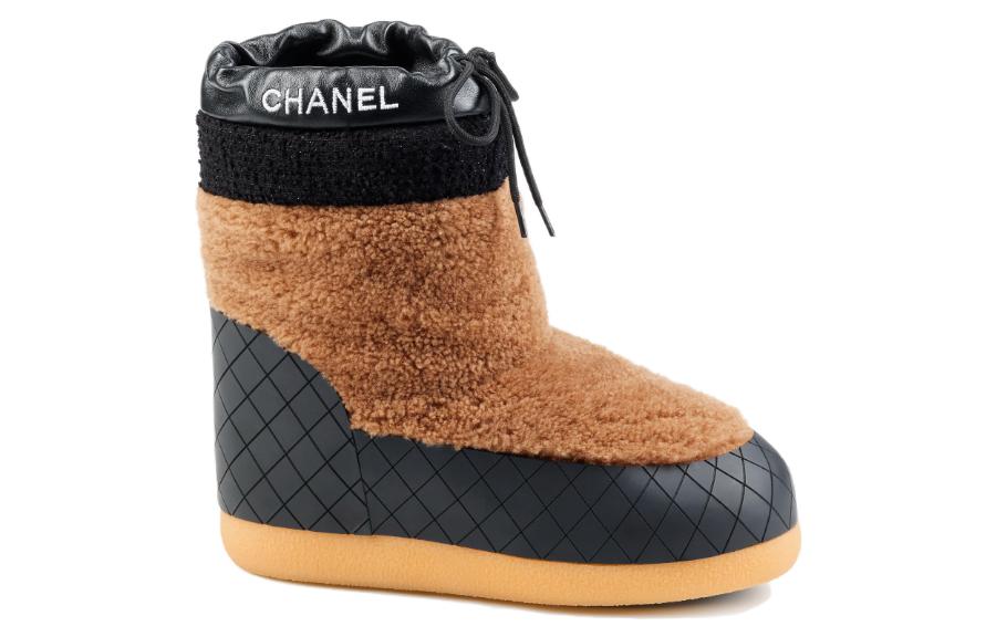(W) Chanel Leather Round Toe Flat Lace-Up Short Boots 'Brown' 圖 2