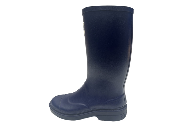 Buy (W) Chanel Leren Hoge Laars met Ronde Neus ''Donkerblauw'' G38355-X56326-0P205