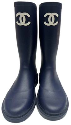 (W) Chanel Leren Hoge Laars met Ronde Neus ''Donkerblauw'' G38355-X56326-0P205 Order (W) Chanel Leren Hoge Laars met Ronde Neus ''Donkerblauw'' G38355-X56326-0P205
