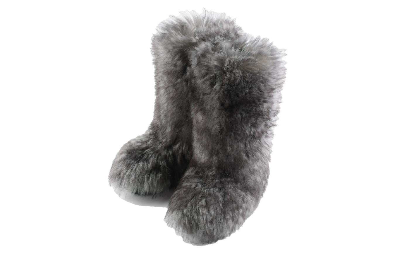 (W) Chanel Leather Round Toe High Heel CMFT Warm Ankle Boots 5cm 'Grey' 圖 3