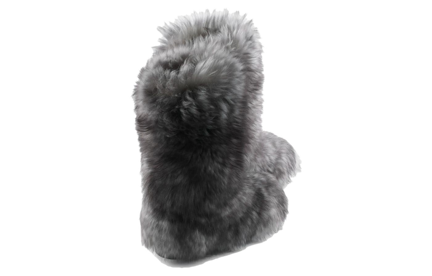 (W) Chanel Leather Round Toe High Heel CMFT Warm Ankle Boots 5cm 'Grey' 圖 4