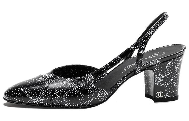 Buy (W) シャネル レザー ラウンドトゥ スリッポン 厚底ヒール (黒) G31318-B14610-NS458