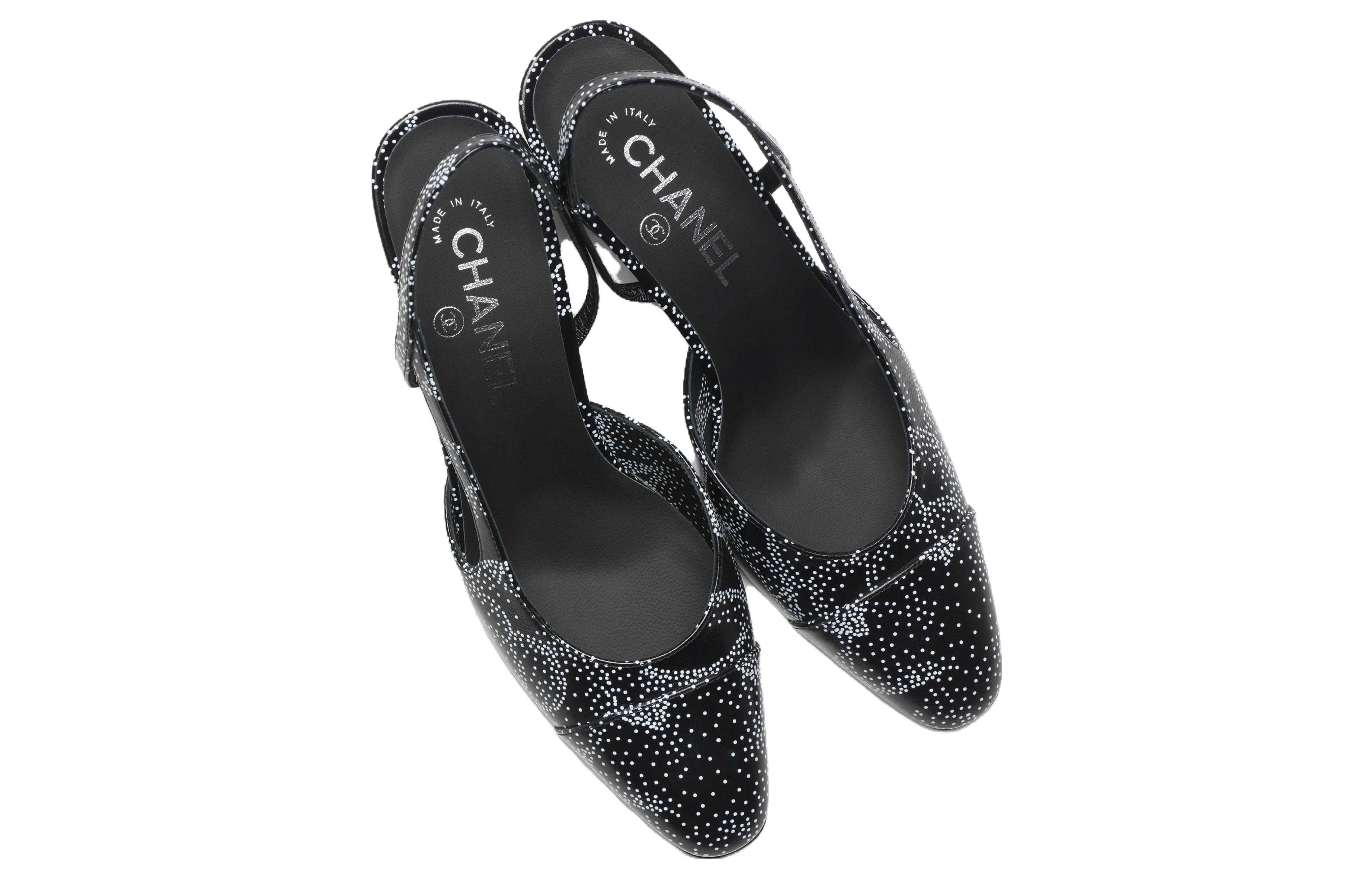 Order (W) シャネル レザー ラウンドトゥ スリッポン 厚底ヒール (黒) G31318-B14610-NS458