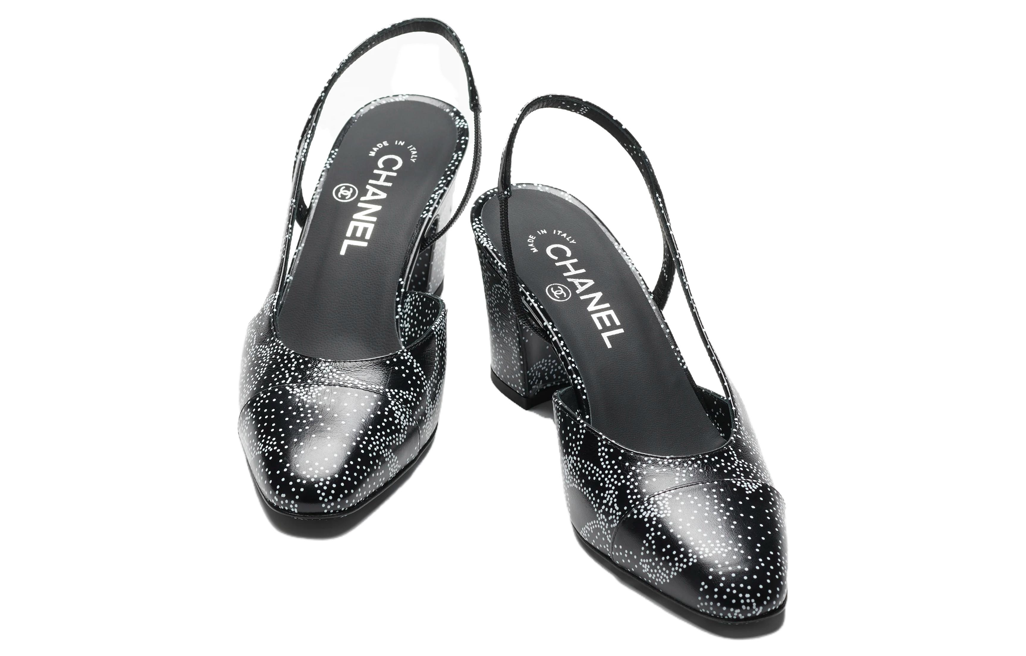 Lookbook (W) Chanel Leren Instapper Ronde Neus Chunky Hak ''Zwart'' G31318-B14610-NS458