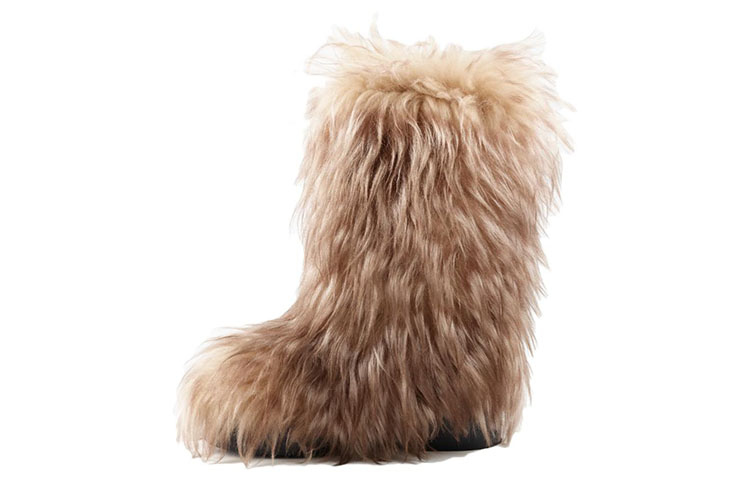 (W) Chanel Leather Round Toe Slip-On High-Heel Ankle Boots 'Tan'